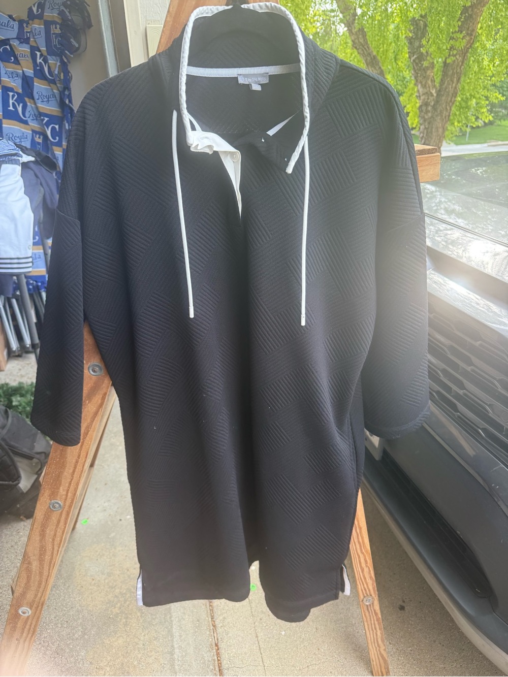 T by Talbots Black Dress with White Ribbon Trim
